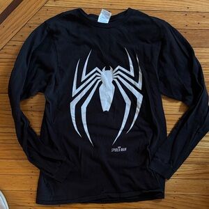 Spiderman Black and White Long Sleeve Tee